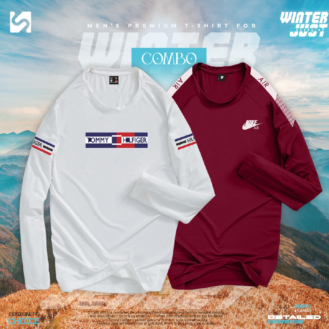 Offer 2 Pcs Sports Long Sleeve TShirt Combo Pack24907T Buy Online