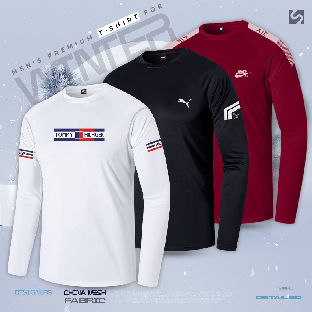 Offer 3 Pcs Sports Long Sleeve TShirt Combo Pack25188T Buy Online
